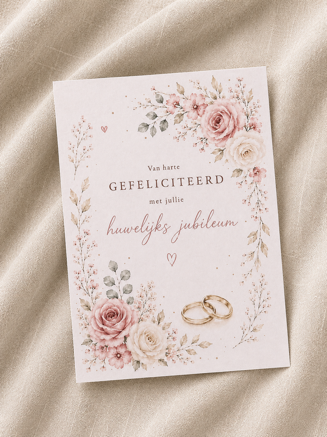 Leuke kaart huwelijksjubileum ringen