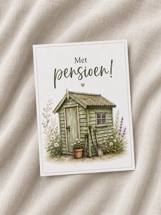 Wenskaart – Met pensioen!