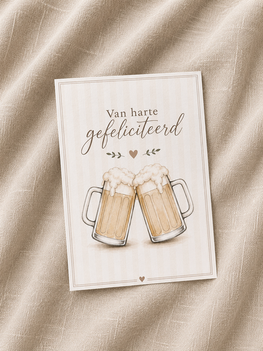 Wenskaart – Van harte gefeliciteerd met bier