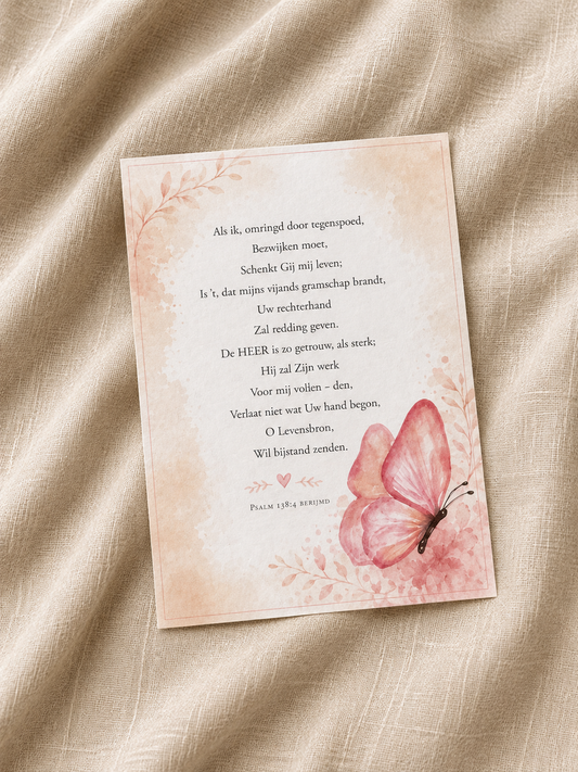 Christelijke wenskaart – Psalm 138 vers 4