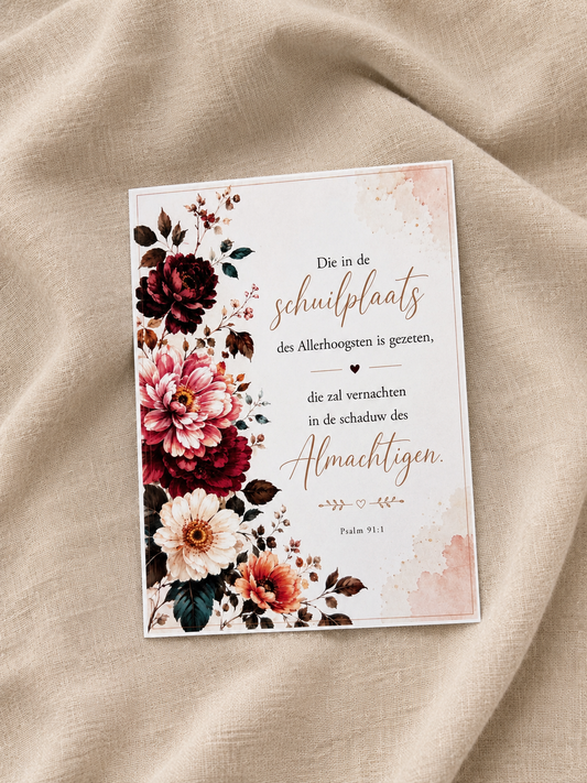 Christelijke wenskaart – Psalm 91:1