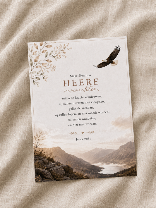 Christelijke wenskaart – Jesaja 40:31