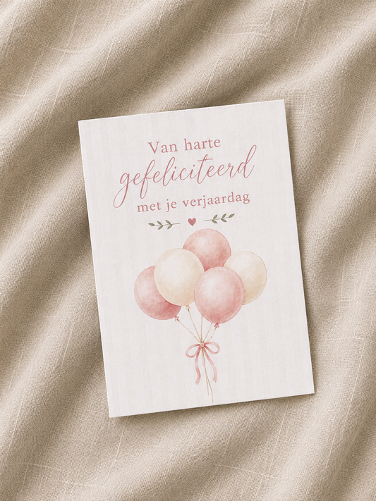 Verjaardagskaart met ballonnen
