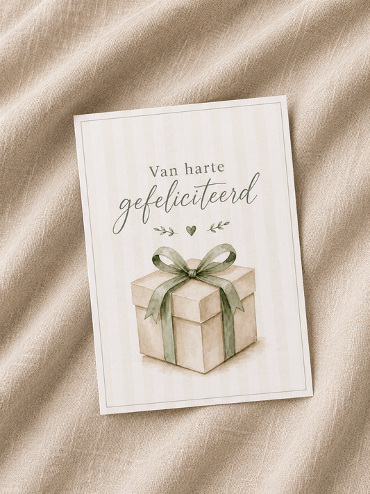 Van harte gefeliciteerd – Wenskaart met cadeau